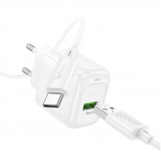 Мережевий зарядний пристрій з кабелем HOCO CS52A Surplus single-port QC3.0 charger set(Type-C) White (6942007631471)