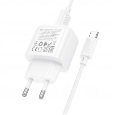 Мережевий зарядний пристрій з кабелем HOCO CS52A Surplus single-port QC3.0 charger set(Type-C) White (6942007631471)