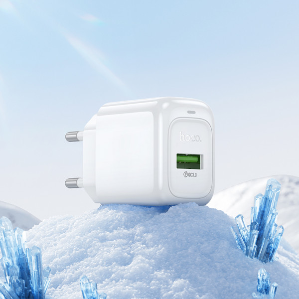 Мережевий зарядний пристрій з кабелем HOCO CS52A Surplus single-port QC3.0 charger set(Type-C) White (6942007631471)