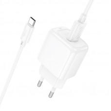 Мережевий зарядний пристрій з кабелем HOCO CS52A Surplus single-port QC3.0 charger set(Type-C) White (6942007631471)