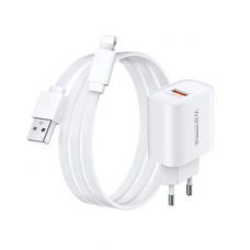 Мережевий зарядний пристрій з кабелем REMAX Kiddy 18W Charger+ Cable Set RP-U119 EU-A-L (6954851245759)