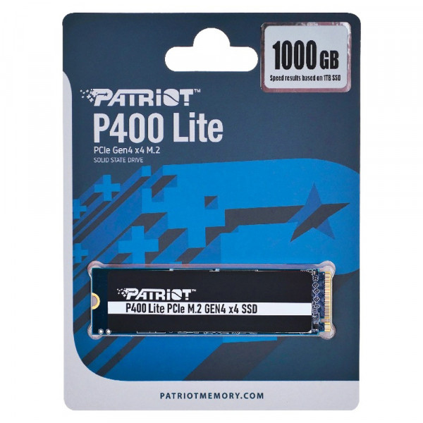 Накопичувач SSD M.2 Patriot P400 Lite 1TB NVMe 1.4 2280 Gen 4x4, 2700/3500 3D TLC (P400LP1KGM28H)