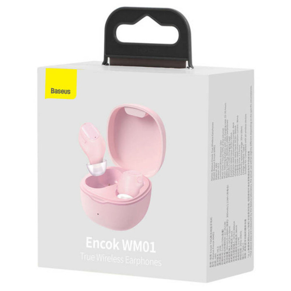 Навушники Baseus Encok True Wireless Earphones WM01 Pink