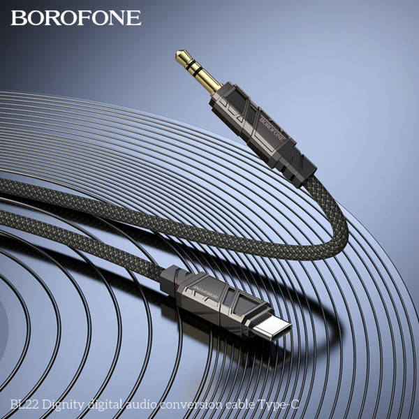 Перехідник BOROFONE BL22 Dignity digital audio conversion cable Type-C Black