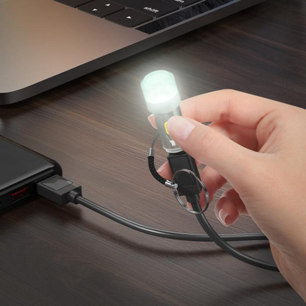 Перехідник HOCO UA38A Type-C to LED light adapter Gray