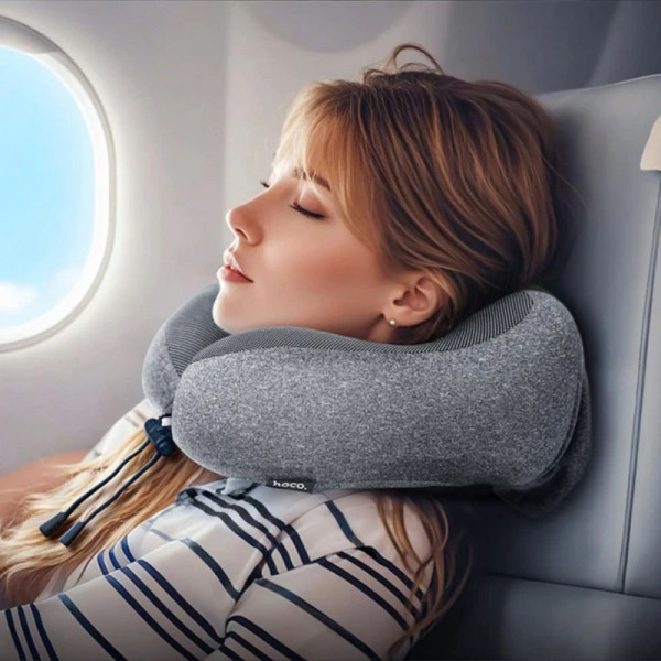 Подушка для подорожі HOCO HX70 slow rebound memory foam U-shaped pillow Black (6942007664677)