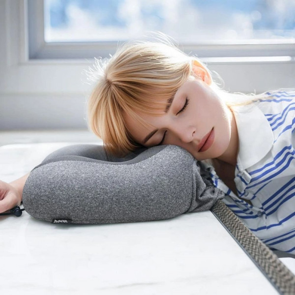 Подушка для подорожі HOCO HX70 slow rebound memory foam U-shaped pillow Black (6942007664677)