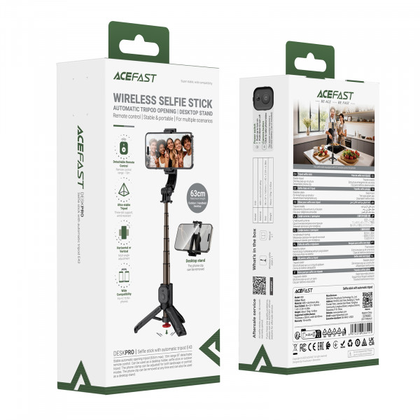 Селфі-монопод ACEFAST E43 Supports automatic selfie stand opening Black (6974316286141)