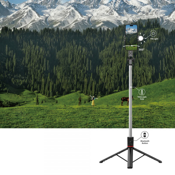 Селфі-трипод WIWU Live broadcast tripod selfie stick 1.8m Wi-SE015 Black (6976975615638)