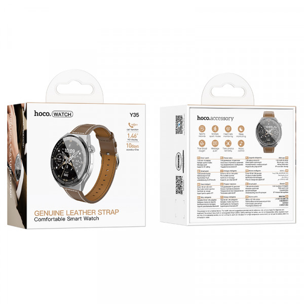 Смарт-годинник HOCO Y35 36mm. 250 mAh. IP67 Smart sports watch(call version) Silver (6942007663656)