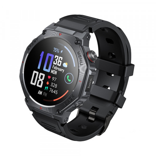 Смарт-годинник HOCO Y37 AMOLED 36mm. 520 mAh. GPS sports watch(call version) Black (6942007666046)