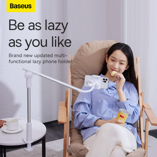 Тримач для телефона Baseus Unlimited adjustment lazy phone holder silver (SULR-0S)