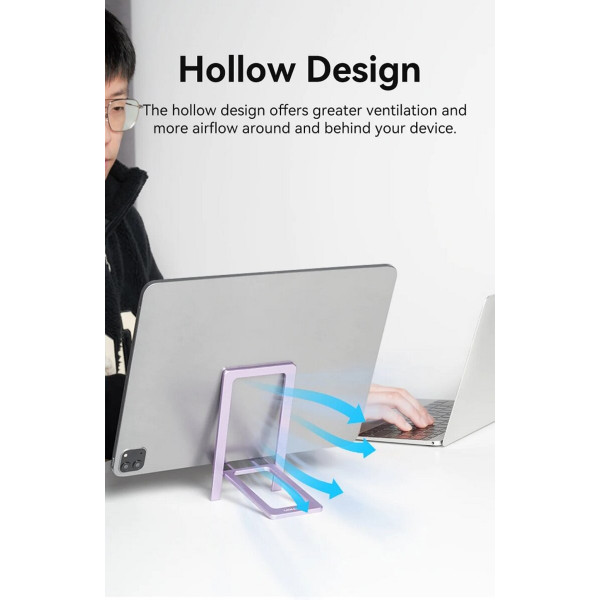Тримач для телефону Vention Portable Cell Phone Stand Holder for Desk Aluminum Alloy Type Gray (KCZH0)