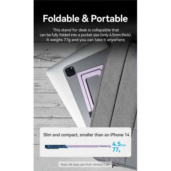 Тримач для телефону Vention Portable Cell Phone Stand Holder for Desk Aluminum Alloy Type Gray (KCZH0)