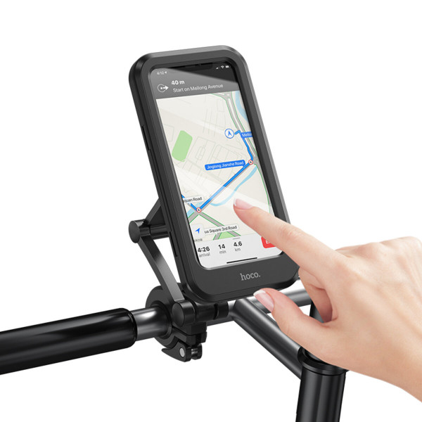 Велотримач для телефона HOCO CA101 Rider waterproof bicycle stand Black