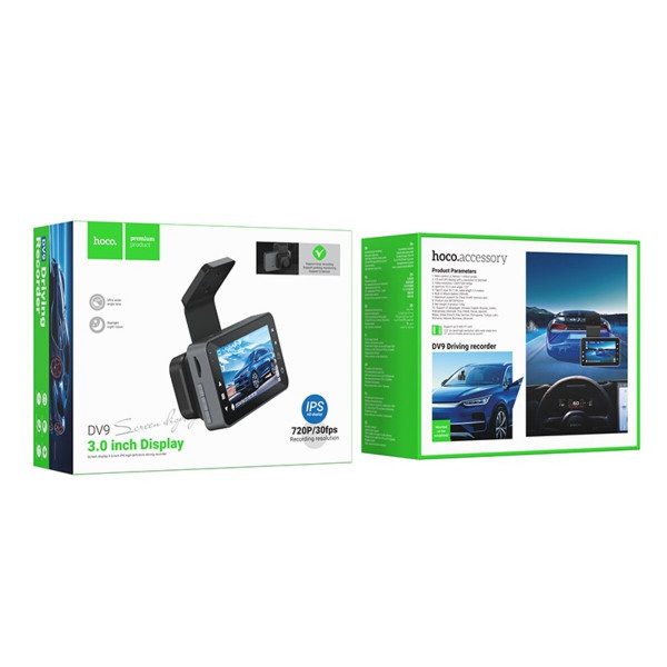 Відеореєстратор HOCO DV9 3-inch screen driving recorder (720P) Metal Gray