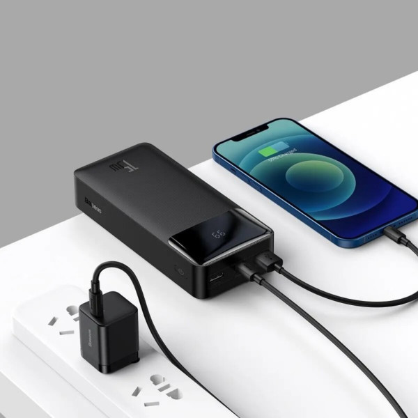 Зовнішній акумулятор Baseus Bipow Digital Display Power Bank 30000mAh 15W Black