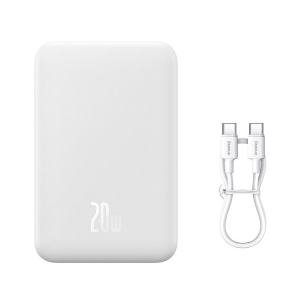 Зовнішній акумулятор Baseus Magnetic Mini Wireless Fast Charge Power Bank 20000mAh 20W White
