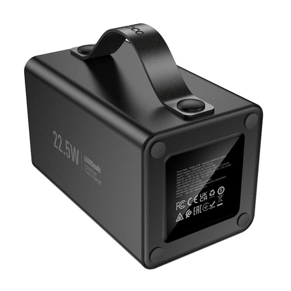 Зовнішній акумулятор HOCO J138 Distant 22.5W+PD20W+DC12V multi-function power bank (60000mAh) Black