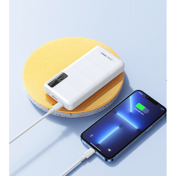 Зовнішній акумулятор REMAX Noah Series 20W+22.5W PD+QC Fast Charging Power Bank 20000mAh RPP-316 White