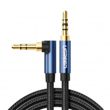 Аудіо кабель UGREEN 3.5mm Male to 3.5mm Male Cable Gold Plated Metal Case with Braid 1m (Blue Black)