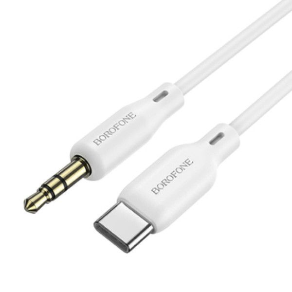 Аудіокабель BOROFONE BL18 Type-C silicone digital audio conversion cable Білий
