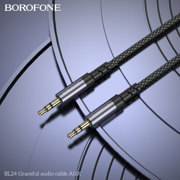 Аудіокабель BOROFONE BL24 Graceful audio cable AUX Metal Grey