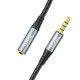 Аудiокабель HOCO UPA20 3.5 audio extension cable male to female (L=2M) Metal Gray