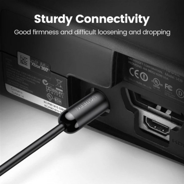 Аудіокабель UGREEN AV122 Toslink Optical Audio Cable 1m Black (UGR-70890)