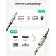 Аудіокабель UGREEN AV127 3.5mm to 6.35mm TRS Stereo Audio Cable 2m (Gray)(UGR-10628)