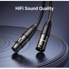 Аудіокабель UGREEN AV130 Cannon Male to Female Microphone Extension Audio Cable 5m Black (UGR-20712)