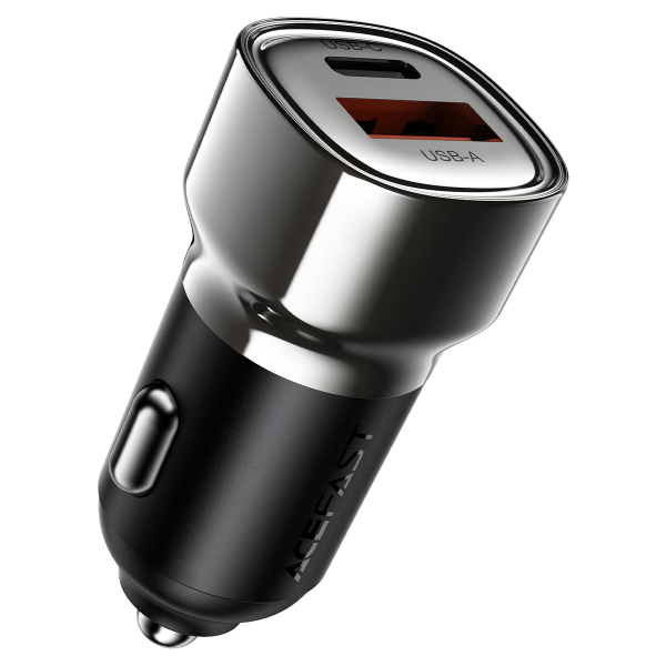 Автомобільний зарядний пристрій ACEFAST B20 PD45W (USB-C+USB-A) car charger metal gray (6974316287162)