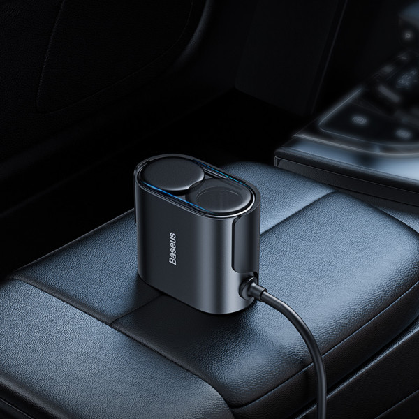 Автомобільний зарядний пристрій Baseus High Efficiency Pro 1-for-2 Car Cigarette Lighter 30W Cosmic Чорний