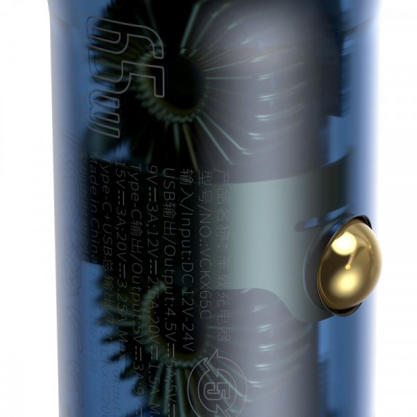 Автомобільний зарядний пристрій Baseus Particular Digital Display QC+PPS Dual Quick Charger Car Charger 65W Dark Gray (CCKX-C0G)