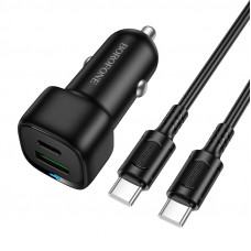 Автомобільний зарядний пристрій BOROFONE BZ34B Cloud PD38W(1C1A) car charger set(C to C) Black (6941991122415)