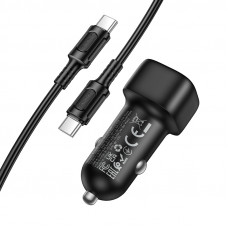 Автомобільний зарядний пристрій BOROFONE BZ34B Cloud PD38W(1C1A) car charger set(C to C) Black (6941991122415)