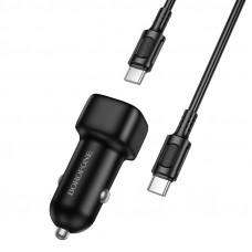 Автомобільний зарядний пристрій BOROFONE BZ34B Cloud PD38W(1C1A) car charger set(C to C) Black (6941991122415)