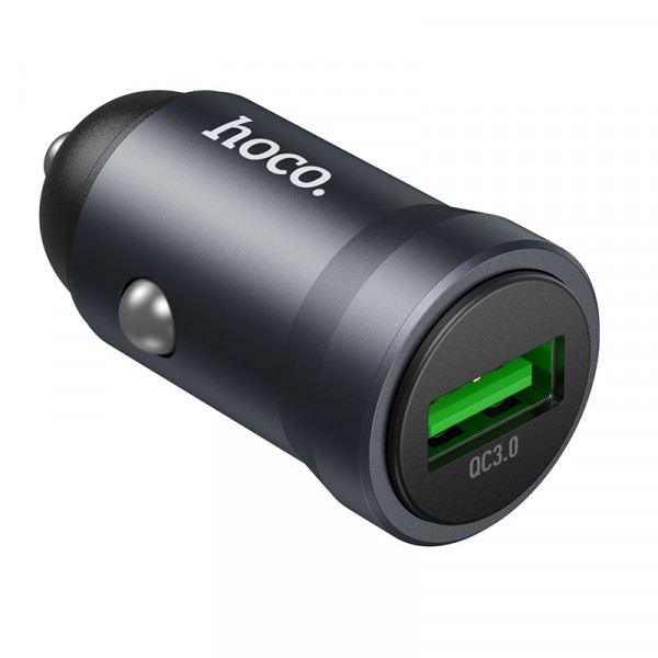Автомобільний зарядний пристрій HOCO Z62 Energy single-port QC3.0 car charger Metal Gray (6942007662437)