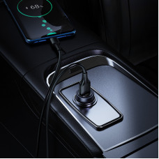 Автомобільний зарядний пристрій HOCO Z62 Energy single-port QC3.0 car charger Metal Gray (6942007662437)