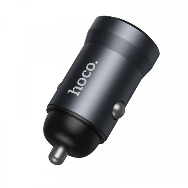 Автомобільний зарядний пристрій HOCO Z62 Energy single-port QC3.0 car charger Metal Gray (6942007662437)