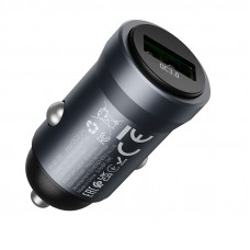 Автомобільний зарядний пристрій HOCO Z62 Energy single-port QC3.0 car charger Metal Gray (6942007662437)