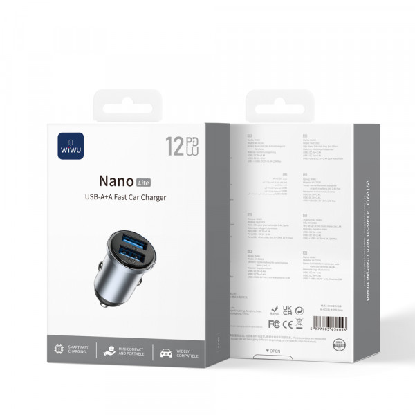Автомобільний зарядний пристрій WIWU 12W Nano Lite 2A Fast Car Charger Wi-CC031 (6977703656053)