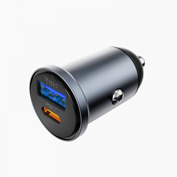 Автомобільний зарядний пристрій WIWU 35W Nano Lite A+C Fast Car Charger Wi-CC030 Gray (6977703656060)