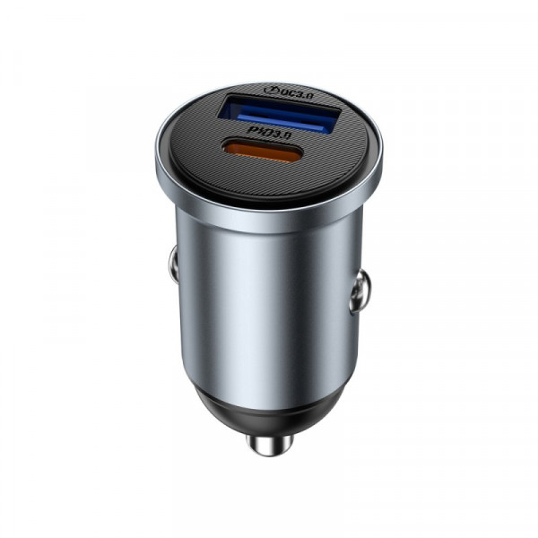 Автомобільний зарядний пристрій WIWU 35W Nano Lite A+C Fast Car Charger Wi-CC030 Gray (6977703656060)