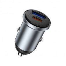 Автомобільний зарядний пристрій WIWU 35W Nano Lite A+C Fast Car Charger Wi-CC030 Gray (6977703656060)