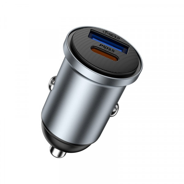 Автомобільний зарядний пристрій WIWU 35W Nano Lite A+C Fast Car Charger Wi-CC030 Gray (6977703656060)