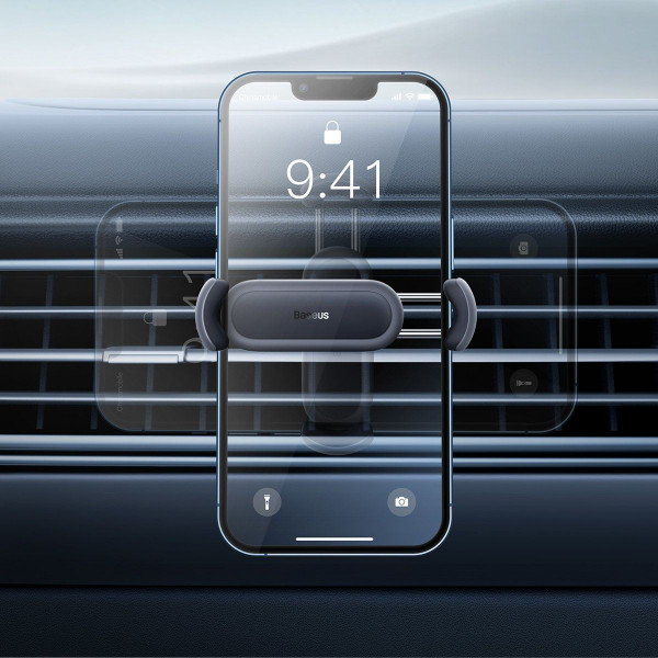 Автотримач для телефона Baseus Steel Cannon 2 Air Outlet Car Mount Black (SUGP000001)