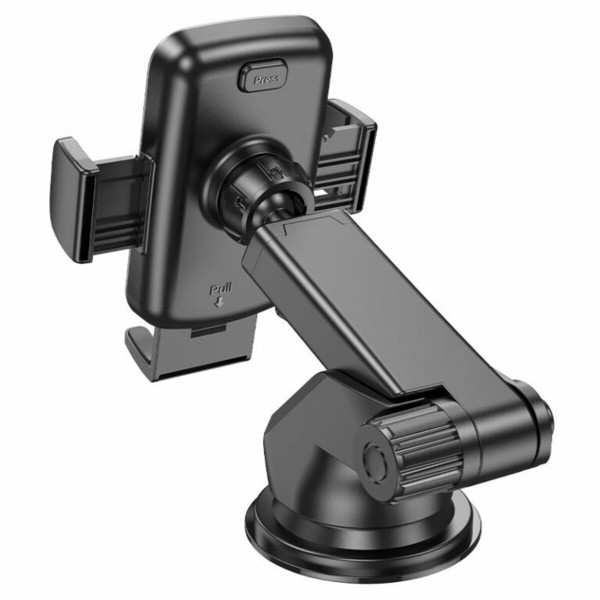 Автотримач для телефона HOCO CA95 Polaris push-type telescopic suction cup car holder Чорний