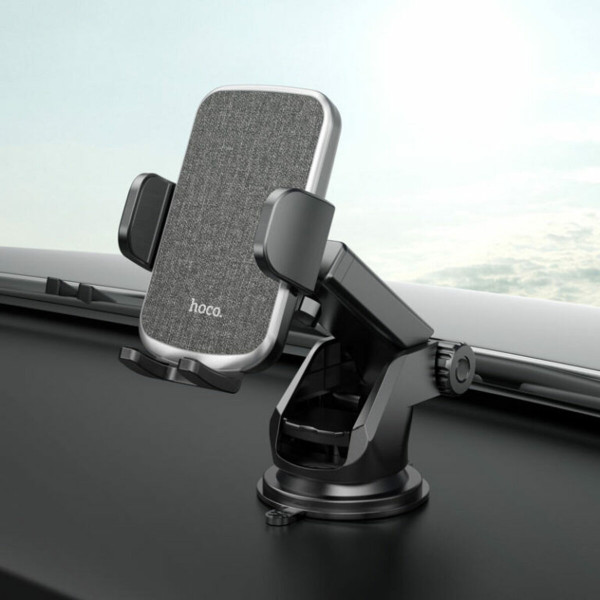 Автотримач для телефона HOCO CA95 Polaris push-type telescopic suction cup car holder Чорний
