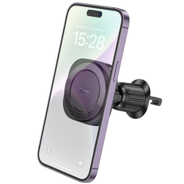 Автотримач для телефона HOCO H28 Rainbow ring magnetic car holder(air outlet) Чорний